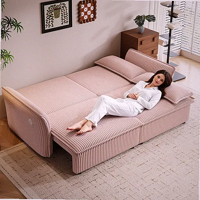 This is a multi-functional sofa with a 85-inch convertible sofa bed. It is in a