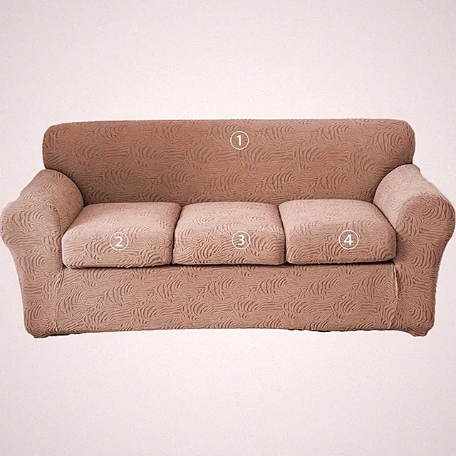 Three-piece leopard print jacquard elastic fabric armchair cover, including seat