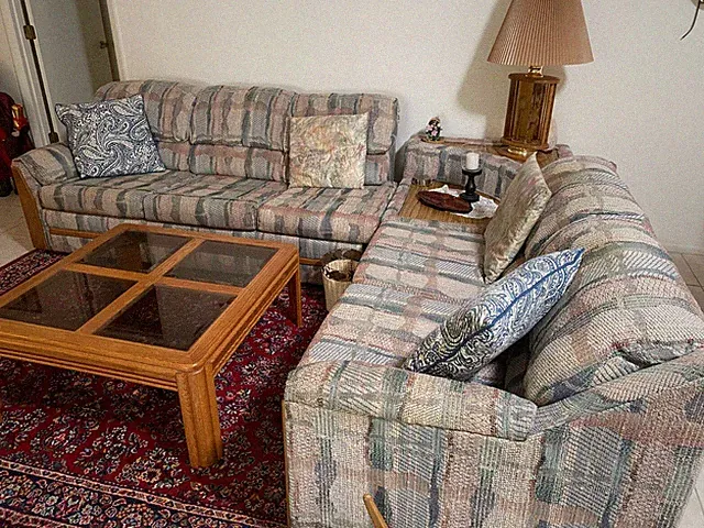 Three Piece Sectional with recliner and sofa bed