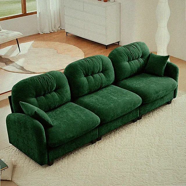 Three-Seate Modular Sectional Couch,Soft Chenille Fabric High-Density Foam ,Q