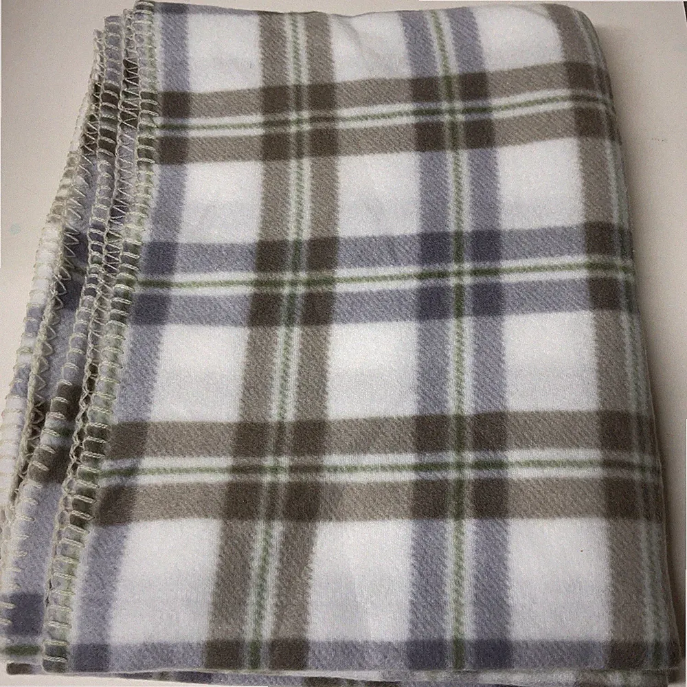 Throw Blanket Soft Plush Fleece Flannel Couch Sofa Bed Plaid 50" x 60" Grey