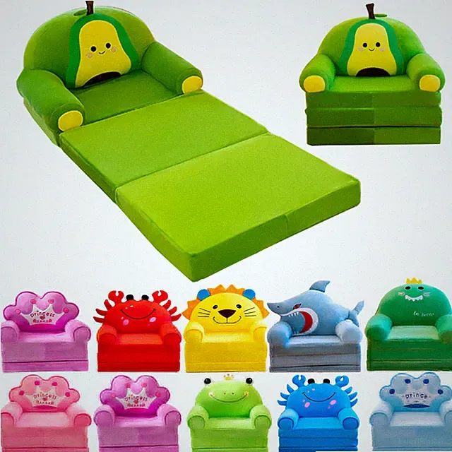 Toddler Chair Bed 3 In 1 Foldable Sofa Bed Princess Fold Out Couch for Bedroom