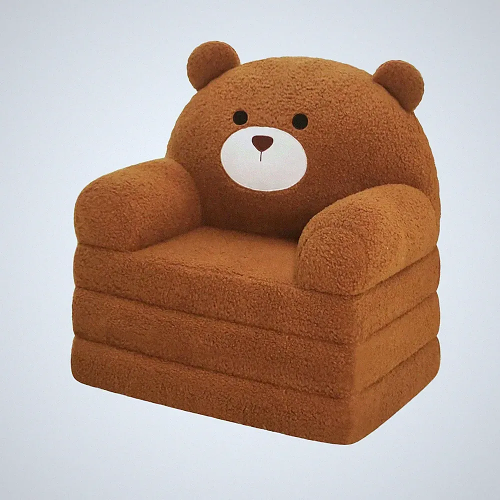 Toddler Chair Fold Out Kids Couch Lounger Foldable Baby Sofa Plush Sofa Bed NEW