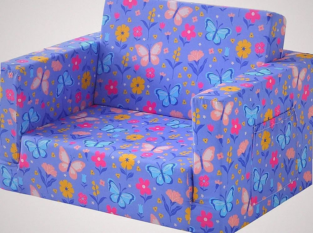 Toddler Couch, 2-In-1 Soft Kids Couch Bed Fold Out, Toddler Chairs Comfy for Boy