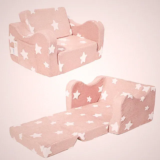 Toddler Couch, Kids Couch for Toddler Fold Out, 2-in-1 Convertible Kid Sofa t...
