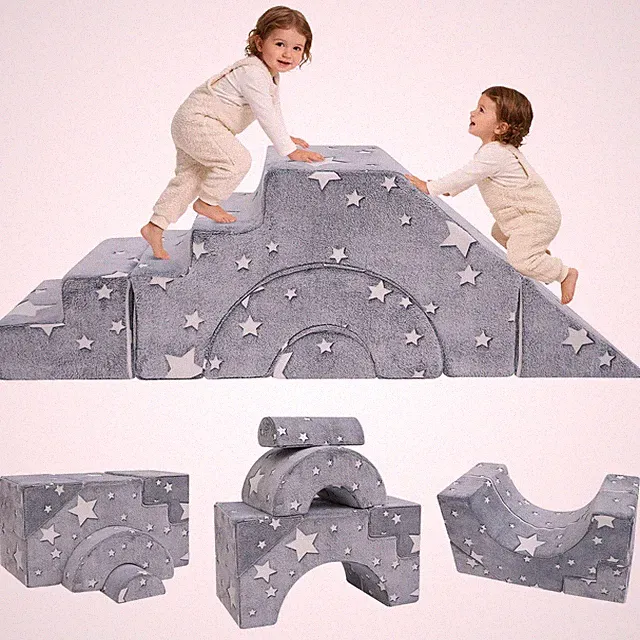 Toddler Foam Climbing Couch – Modular Kids Sofa with Slide & Stairs | Convert...