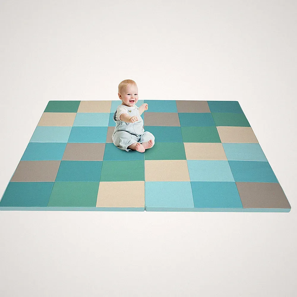 Toddler Play Mat, Colorful Patchwork Toddler Foam Floor, 4-Section Folding