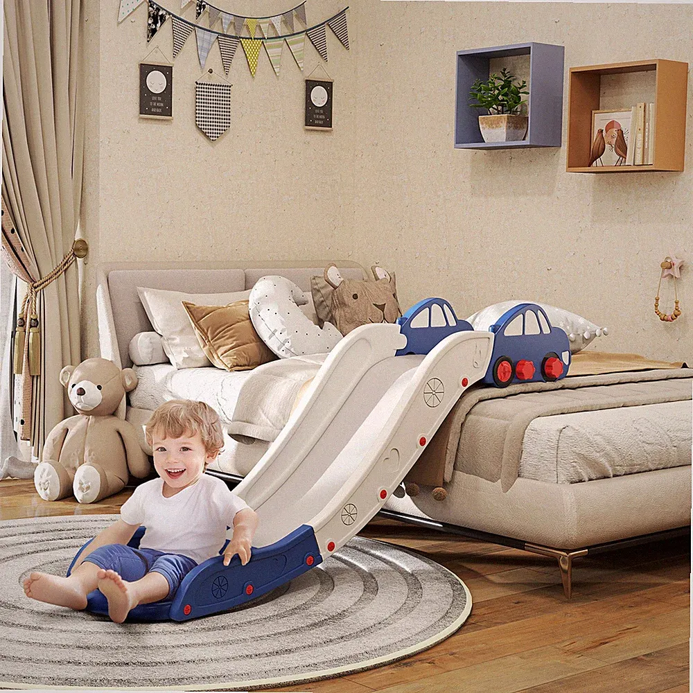 Toddler Slide for Bed, Sofa, Extra Length, Easy to Assemble, Blue