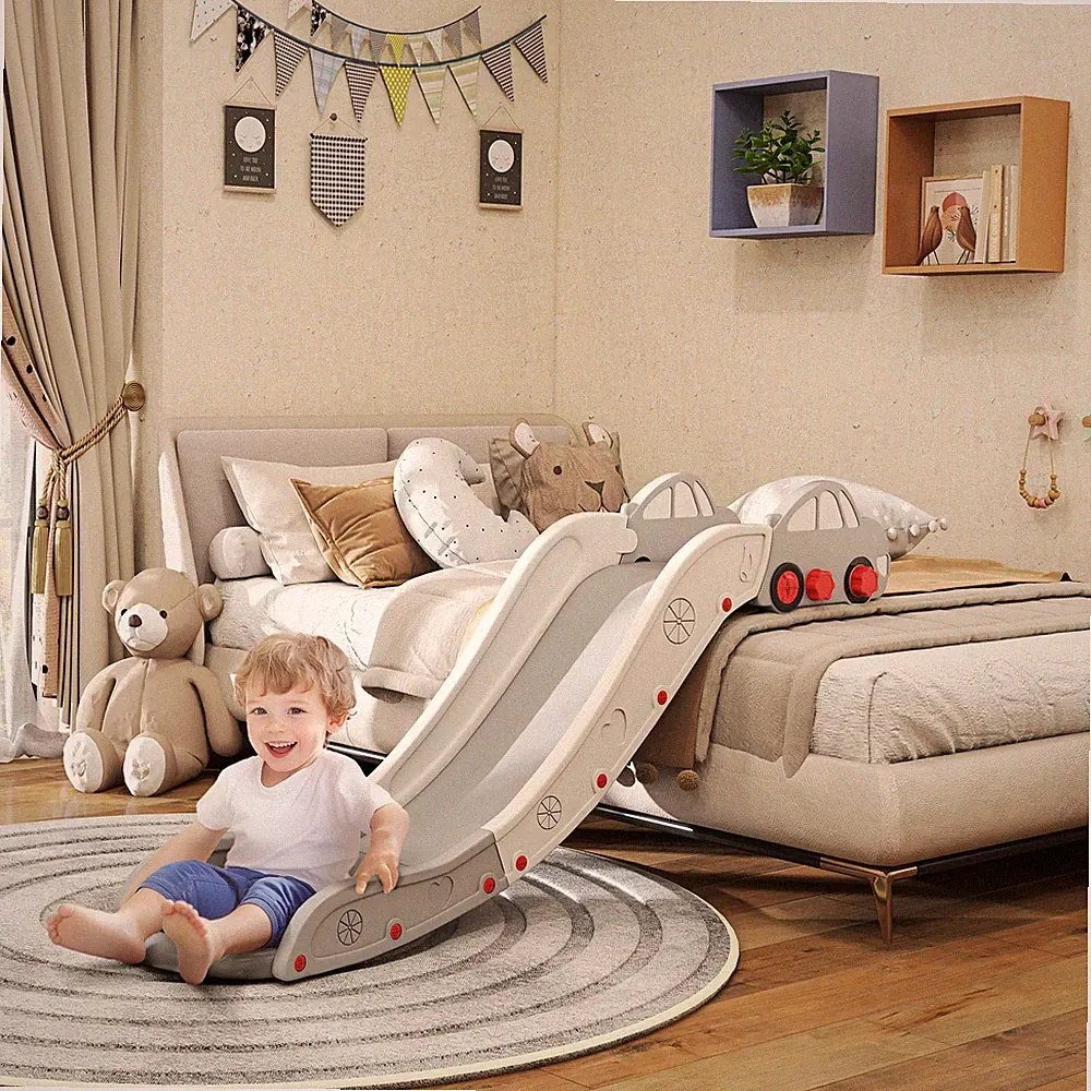 Toddler Slide for Bed, Sofa, Extra Length, Easy to Assemble, Gray
