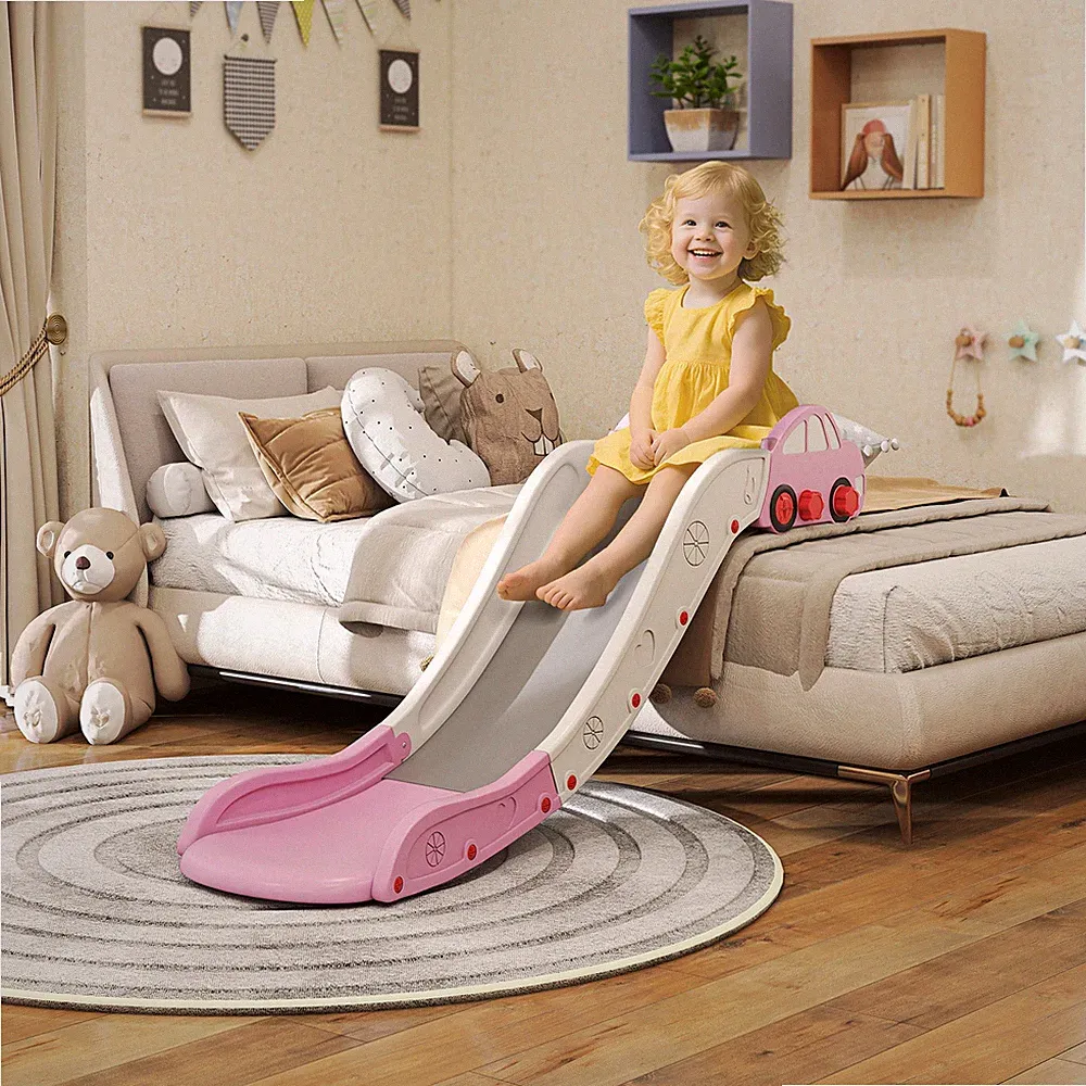 Toddler Slide for Bed, Sofa, Extra Length, Easy to Assemble, Pink