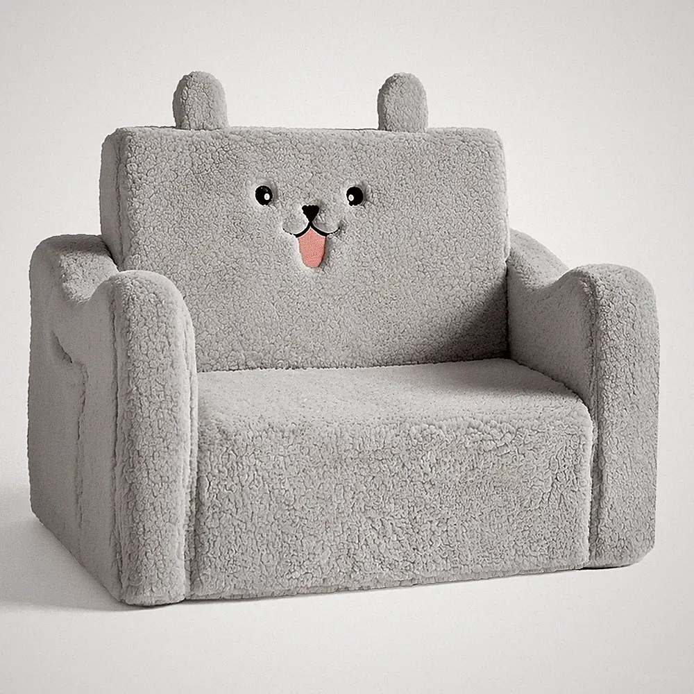 Toddler Sofa Chair, 2-in-1 Foldable Baby Couch Flip Open Sofa Bed for Playroom