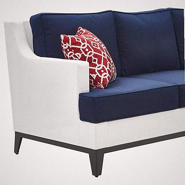 Tommy Hilfiger Hampton Outdoor Mesh Sofa Coastal White and Navy