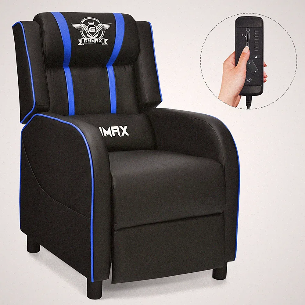 Topbuy Gaming Recliner Chair Single Massage Lounge Sofa with Lumbar Cushion