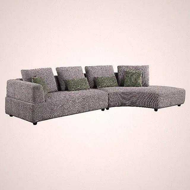 Toscano 134-inch Upholstered Sectional Sofa Grey