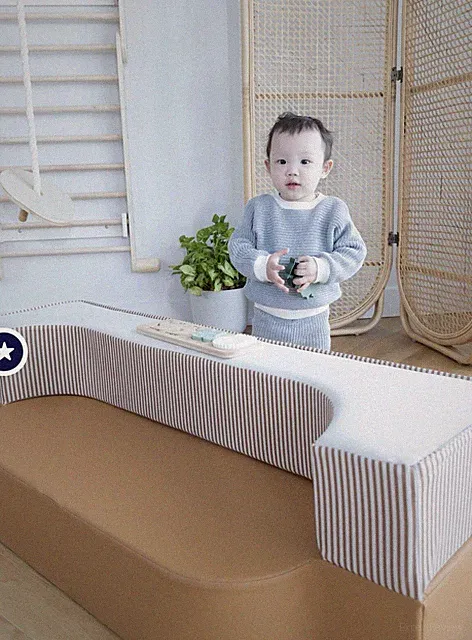 Transformable Vegan Leather Kids Play Sofa Couch & Cushion Set