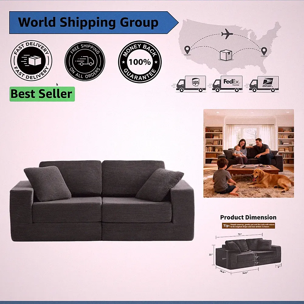 Trendy Modular Sectional Sofa with Adjustable Features - Perfect for Cozy Living