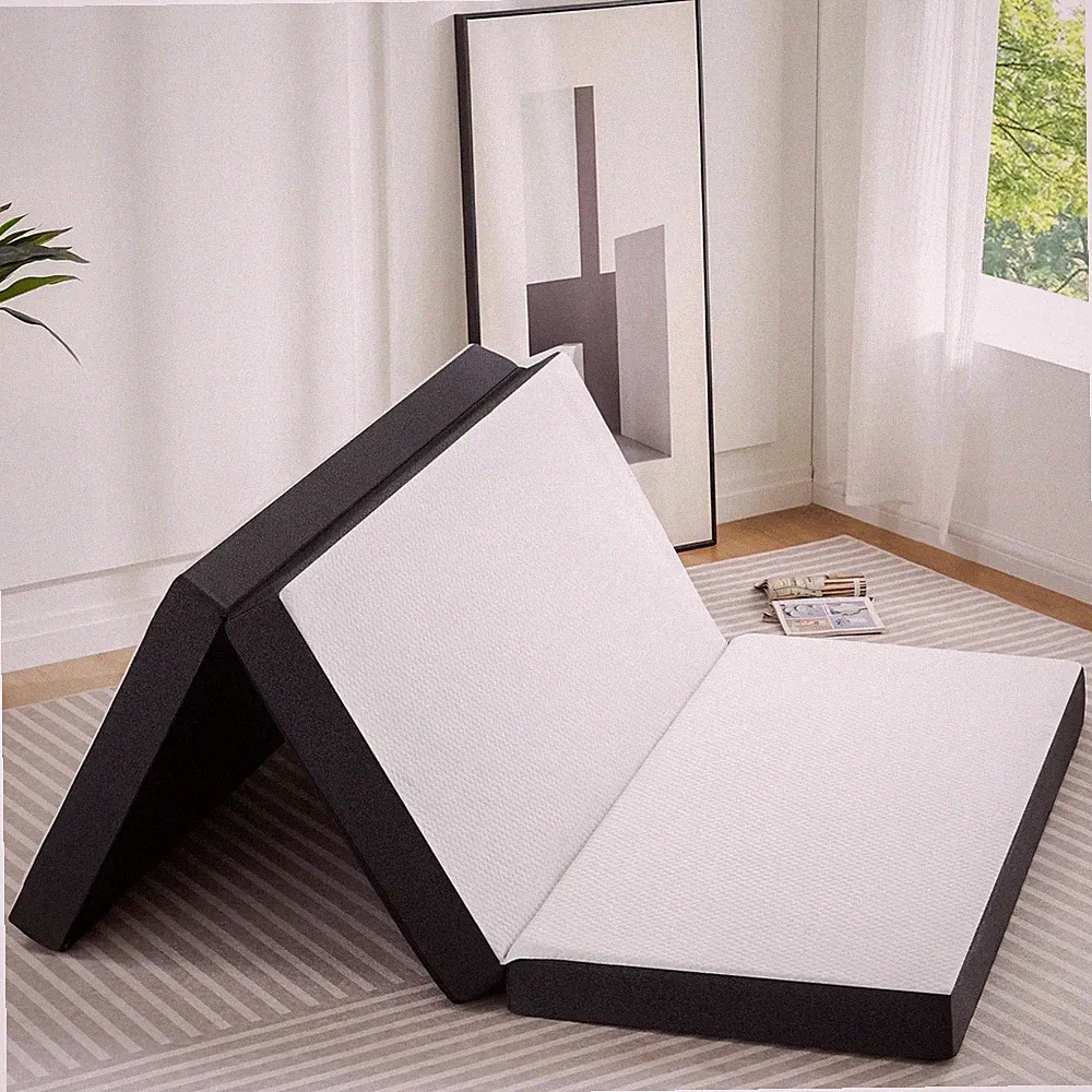 Tri-Fold Gel Memory Foam Mattress 3-in-1 Sofa Bed Lounge Chair Portable Foldable