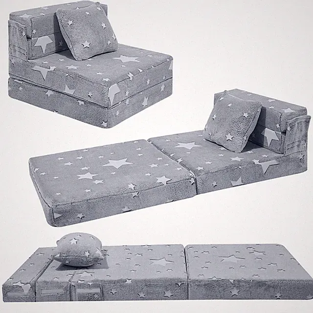 Tri-Fold Sofa Bed – Glow Star Floor Mattress & Foldable Futon Chair Convertib...