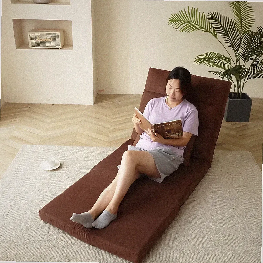 Triple Fold Down Sofa Bed, Adjustable Floor Couch Sofa with One Pillow