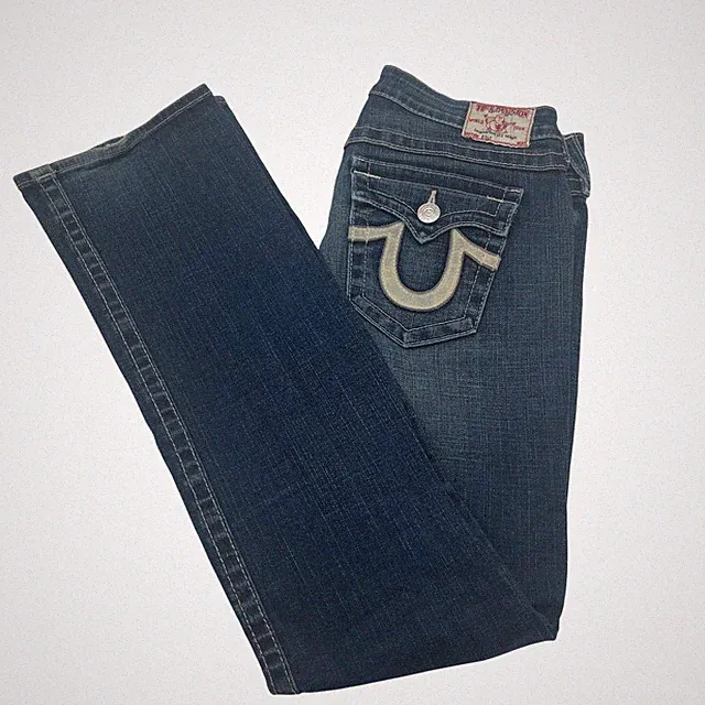 True Religion Billy Section Flare Jeans Women Size 30 Dark Wash Made in USA
