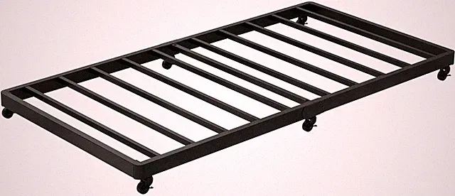 Trundle Bed Twin with 6 Lockable Casters, Roll Out Twin Trundle Bed Frame with S
