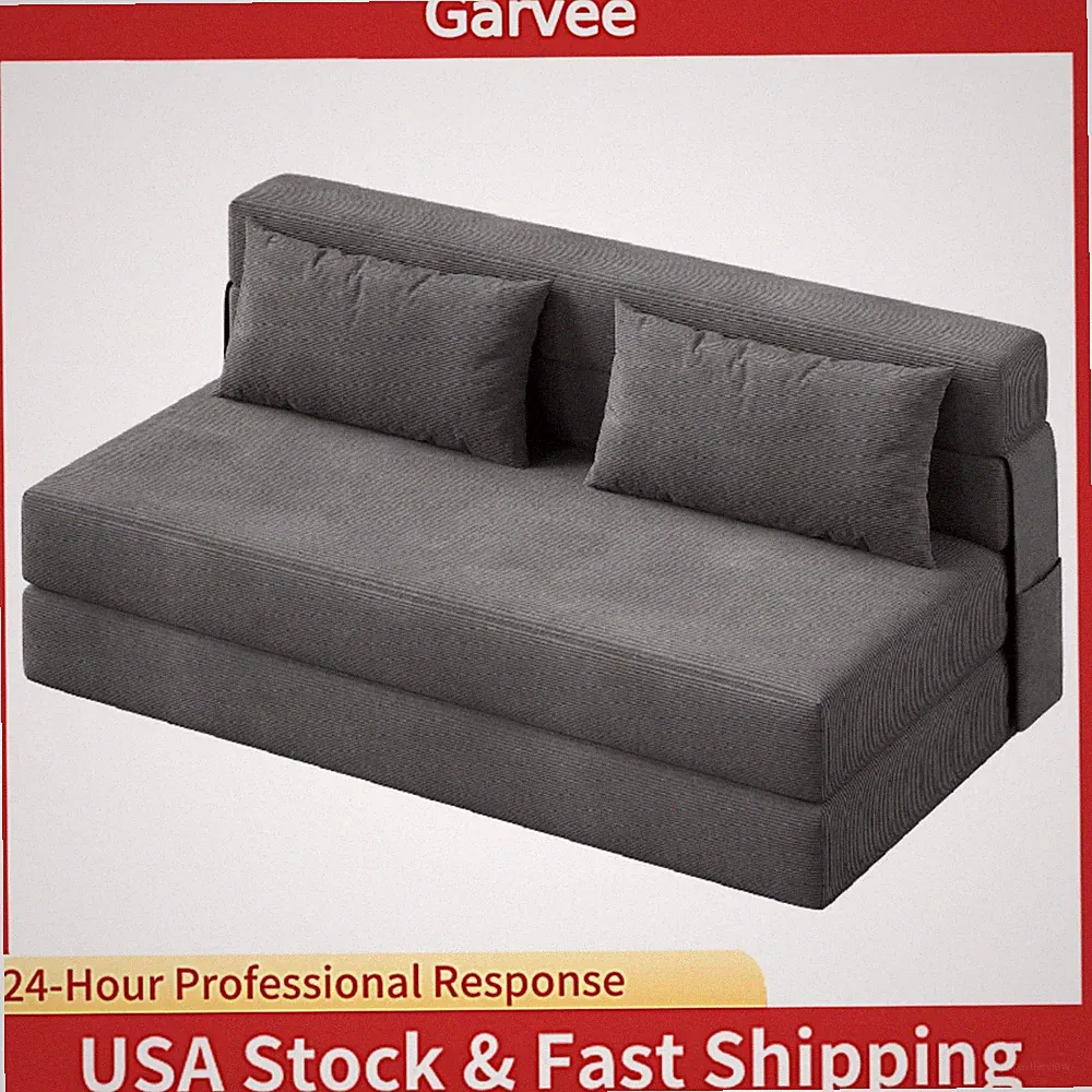 Tufted‑Floor‑Structure Composes The 4‑in‑1 Folding Sofa Bed, Dark‑Gray Convertib
