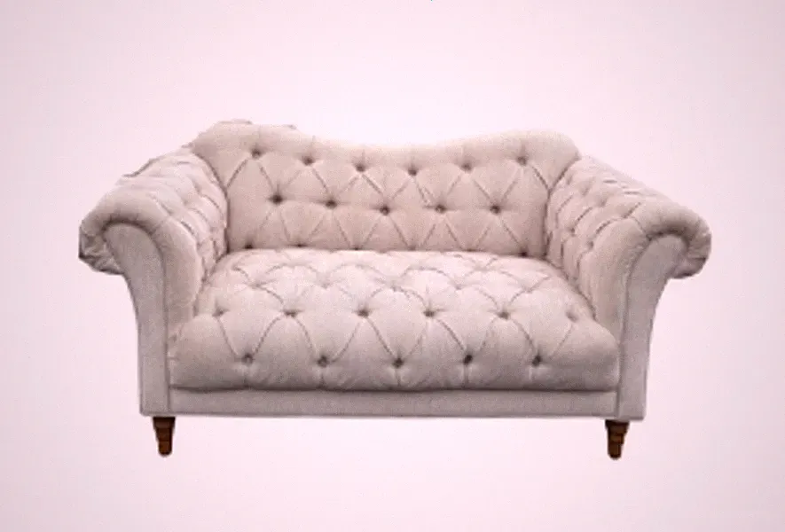 Tufted Grey Settee