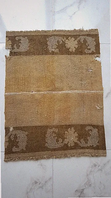 Turkish Dıy Fragment Carpet Rug Painting or Art Piece Rug Organic Handmade Rug