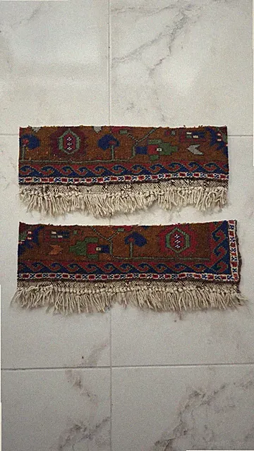 Turkish Dıy Fragment Carpet Rug Painting or Art Piece Rug Organic Handmade Rug