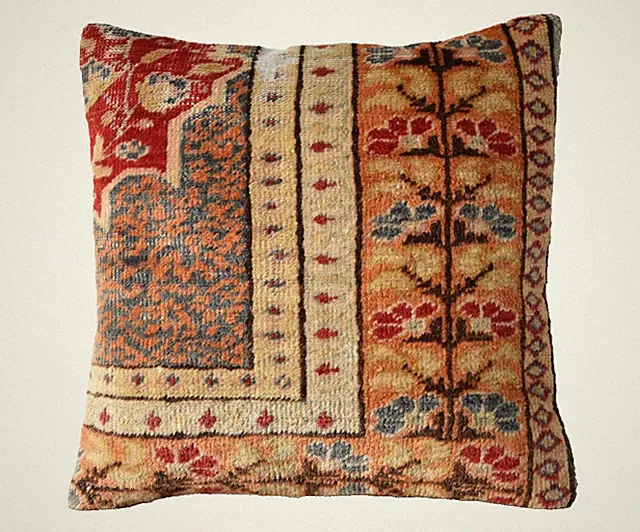 Turkish Pillow Cover Sofa Rug 16'' x 16'' Made of Fragment Cushion Cover Carpet