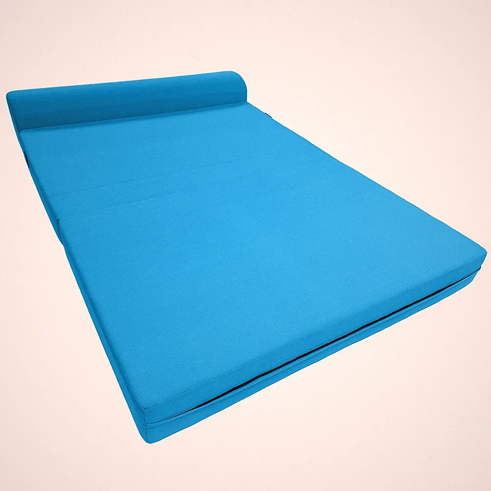 Turquoise Sleeper Chair Folding Foam Bed, Portable Sleepover Sofa Bed 6 x 48 x72