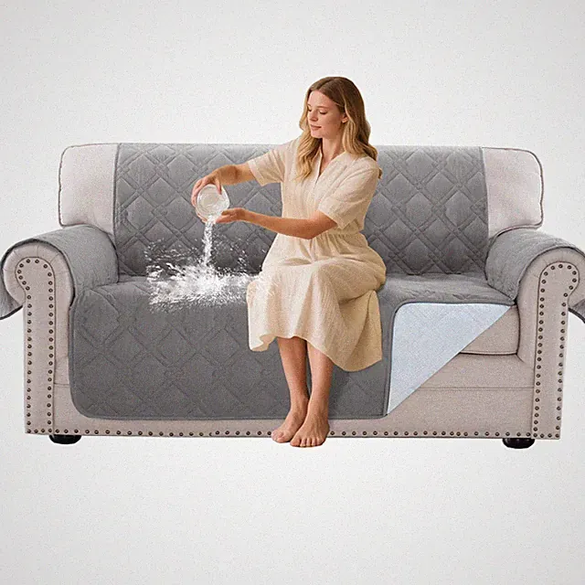 Turquoize 100% Waterproof Loveseat Cover for 2 Cushion Couch Sofa Protector