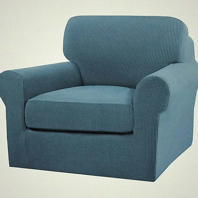 Turquoize 2 Piece Chair Slipcovers Thick Fabric Sofa Cover Chair, Dusty Blue