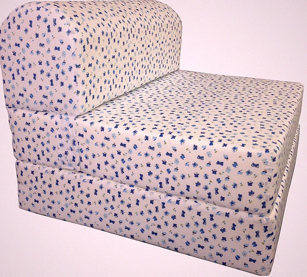 Twin 6x32x70 Flip Chair Folding Foam Beds, Foldable Sofa bed, Butterflies