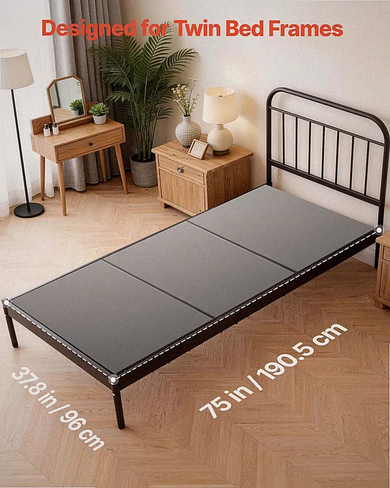 Twin Bunkie Board Foldable Mattress Support Bed Board Anti-Sag