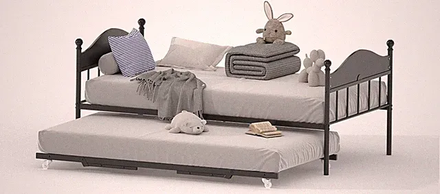 Twin Daybed with Trundle, Twin Bed Frame with with Stylish Headboard | Sofa