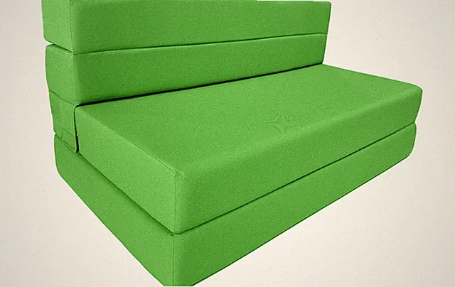 Twin Lounger Folding Foam Mattress, Flip Sofa Bed Sit Sleep 6x39x80 Lime