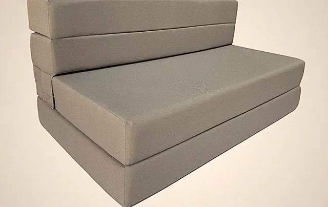 Twin Lounger Folding Foam Mattress, Flip Sofa Beds Sit Sleep 6x39x80 Gray