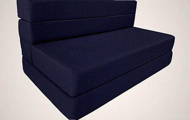 Twin Lounger Folding Foam Mattress, Foldable Sofa Bed Sit Sleep 6x39x80 Navy