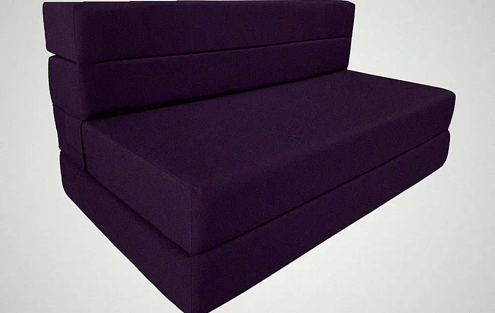 Twin Lounger Folding Foam Mattress, Portable Sofa Bed Sit Sleep 6x39x80 Purple