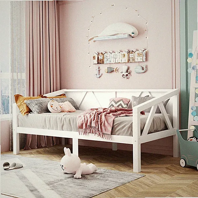 Twin Size Daybed White Solid Wood MultiFunctional Sofa Bed with Underbed Storage