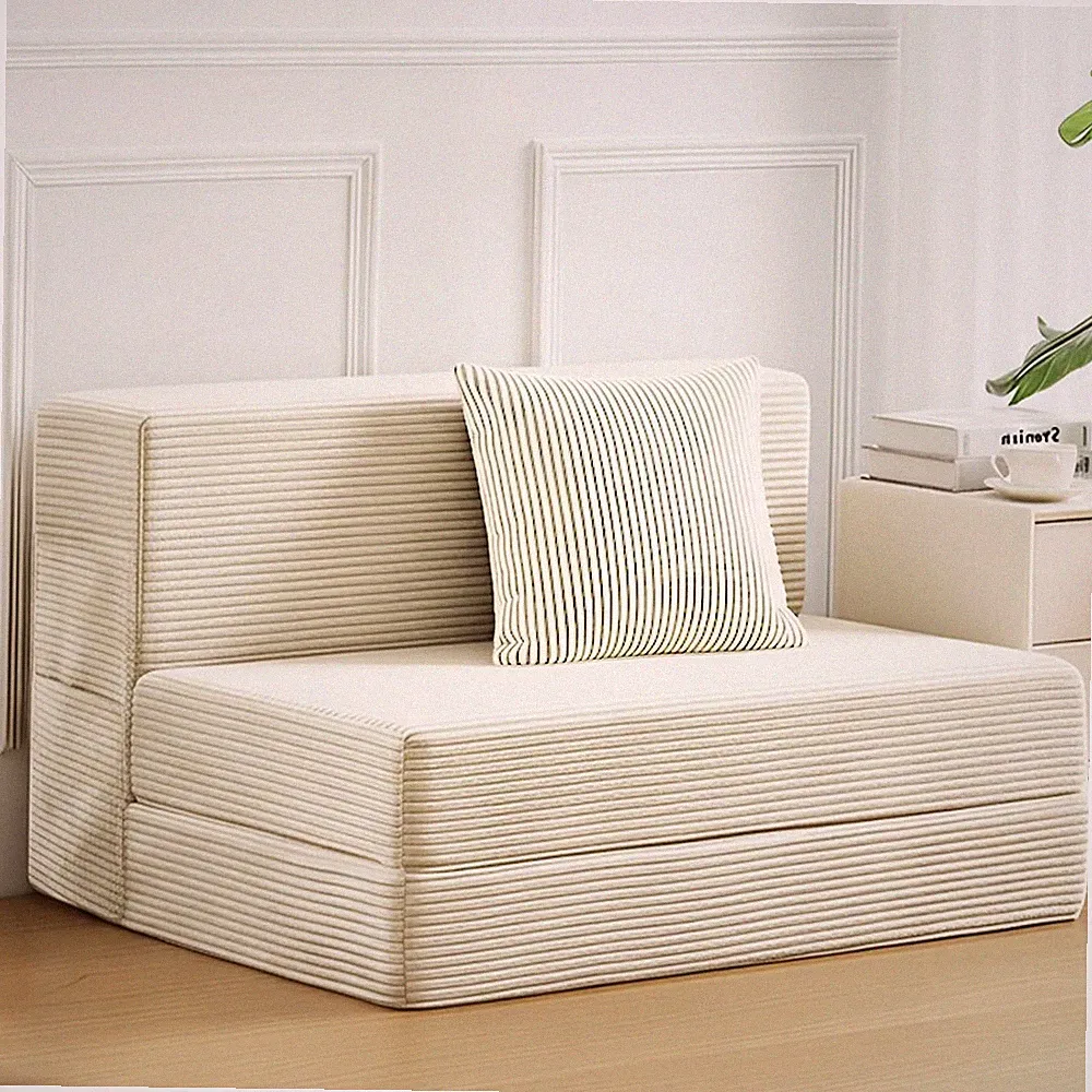 Twin Size Folding Sofa Bed 4 in 1 Convertible Sleeper Chair W/ Pillow High