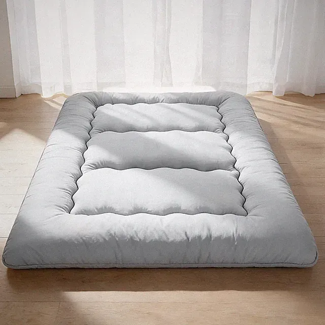 Twin Size Japanese Floor Mattress, 4" Thick Futon Bed, Gray Sleeping Pad
