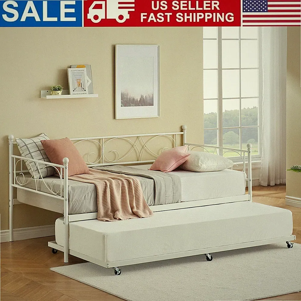 Twin Size Metal Sofa Bed Frame For Bedroom Living/guest Room, Easy Assembly