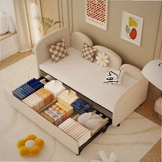 Twin Size Upholstered Sofa Bed Frame Velvet Daybed for Bedroom Living Room New