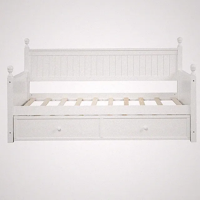 Twin Size Wood Daybed with Trundle White