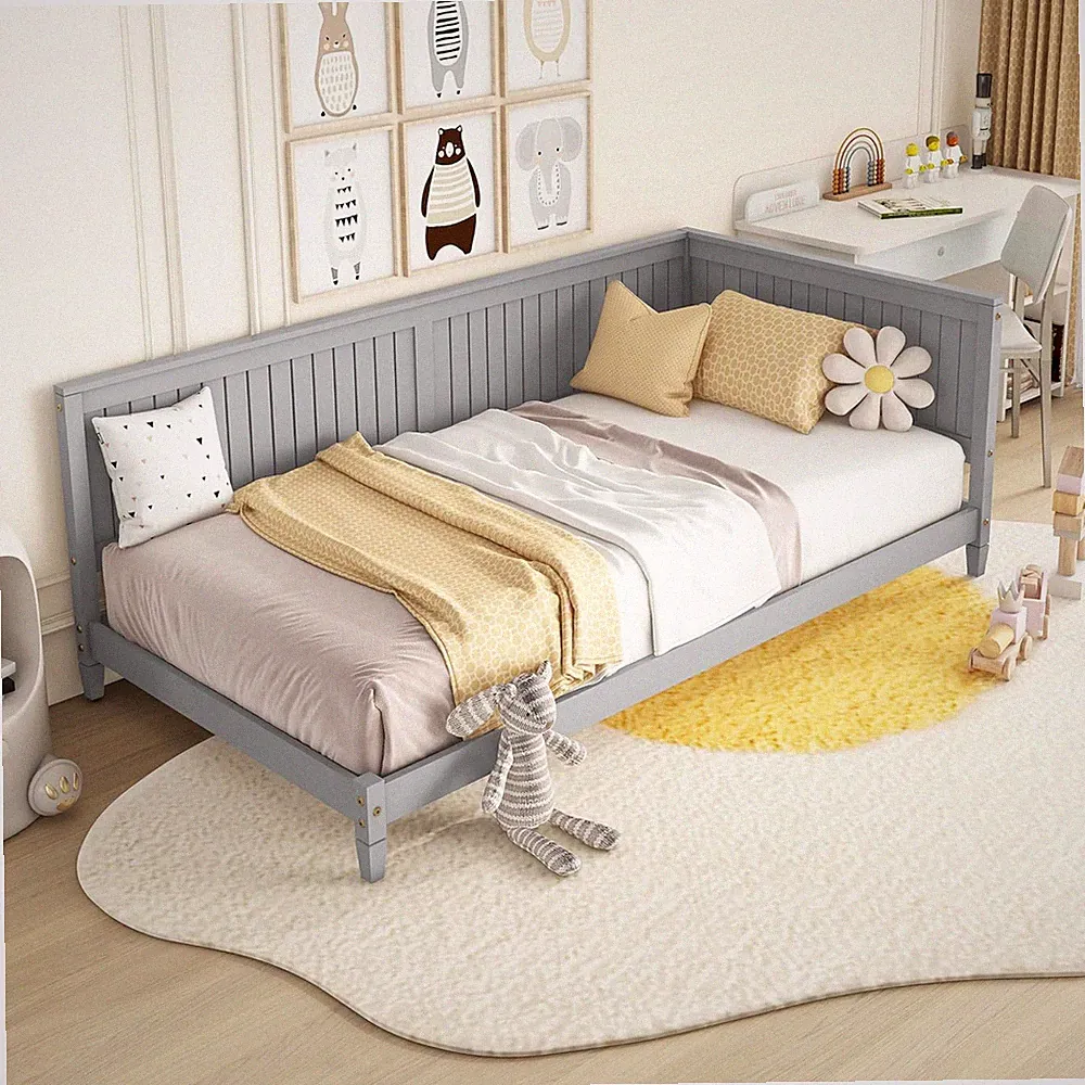 Twin Size Wood Daybed, Wood Daybed Sofa Bed Frame for Living Room Bedroom,Solid