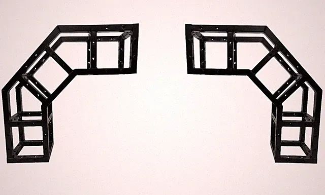 Two (2) 24" 2-Way Black 90 Degree Corners For 8" Square Section 8"x8" Trussing