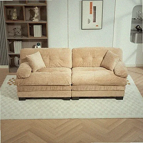 Two-seat Sectional Sofa Modular Deep Seat Sofa Couch Chenille Sofa Sleeper