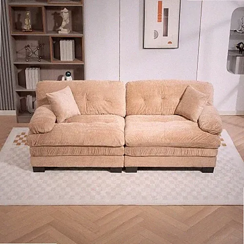 Two-seat Sectional Sofa Modular Deep Seat Sofa Couch Chenille Sofa Sleeper